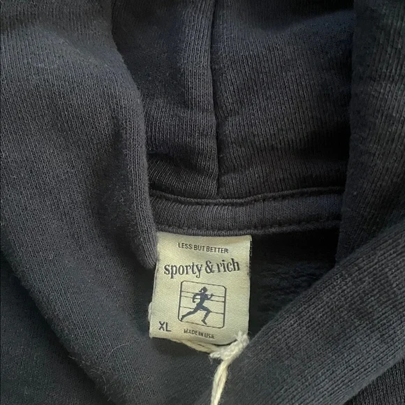 Sporty & Rich Dark Blue Hoodie XL NWT
All Cotton. - Picture 6 of 7